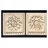 LL - 1985HPT Vintage Style Plaster Wall Panels - Floral Relief Duo