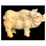 LL - Vintage Marble Pig with Orange Veining