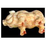 LL - Vintage Marble Pig with Orange Veining