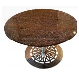 LL - Granite Round Dining Table - 42 in Diameter, 28 in Height, Chrome Pedestal