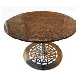 LL - Granite Round Dining Table - 42 in Diameter, 28 in Height, Chrome Pedestal