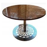LL - Granite Round Dining Table - 42 in Diameter, 28 in Height, Chrome Pedestal