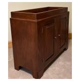 LBR - Antique Wooden Dry Sink Cabinet - Dark Brown, 2 Doors
