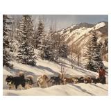 LL - Dan Mo Rache Wall Art - Framed Snow Dog Team Scene