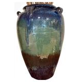 LL - Ceramic Vase - Blue-Brown Glaze with Faux Willow Sticks