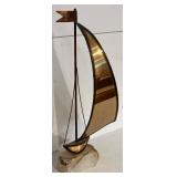 LL - Vintage Demott Sailboat Sculpture - Brass & Copper