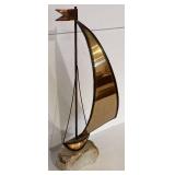 LL - Vintage Demott Sailboat Sculpture - Brass & Copper