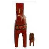 LL - Nils Astrid Dala Horse Pair - Hand-Painted Red Swedish Folk Art