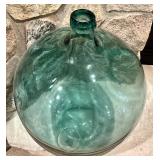 LL - Large Vintage 23" h Green Glass Vase / Bottle