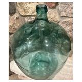 LL - Large Vintage 23" h Green Glass Vase / Bottle