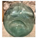 LL - Large Vintage 23" h Green Glass Vase / Bottle