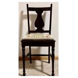 LL - Vintage Hitchcock-Style Side Chair with Needlepoint Upholstery