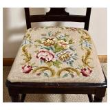 LL - Vintage Hitchcock-Style Side Chair with Needlepoint Upholstery