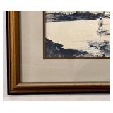 LL - Vintage Seascape Painting - Framed Watercolor, Signed