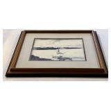 LL - Vintage Seascape Painting - Framed Watercolor, Signed