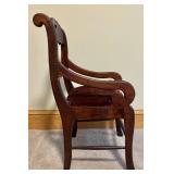 LL - Antique Mahogany Saddle Hall Chair