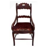 LL - Antique Mahogany Saddle Hall Chair