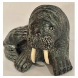 LL - The Wolf Sculptures Walrus - Hand-made in Canada, 5.5 in tall x 7 in long