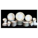 DR - Vintage Noritake Floral Border Dinnerware Set - 12 Plates, Bowls, Saucers, Mugs