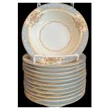 DR - Vintage Noritake Floral Border Dinnerware Set - 12 Plates, Bowls, Saucers, Mugs