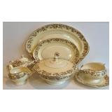 DR - Vintage Noritake Floral Dinnerware Set - 3 Platters, Covered Dish, Gravy Boat, Sugar & Cream, Casserole