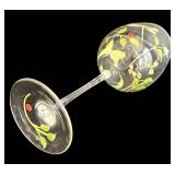 DR - Hand-Painted Butterfly & Floral Wine Glasses - Set of 3 - 9-1/2 Inches Tall