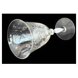 DR - Vintage Fostoria Arcady Etched Floral Glassware - 5 Goblets, 11 Champagne Coupes, 12 Plates, 7 1/4 in tall