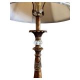 LR - Table Lamps - 34-Inch Gold-Tone Ornate Pair