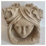 John Laughlin Abstract Stone Face Sculpture - Cement, 1969