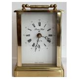 O - Smith Metal Arts Radius One Brass Floral Vase and Vintage London Clock Company Brass Clock