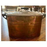 LR - Antique Copper Wash Tub / Boiler with Lid