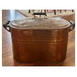 LR - Antique Copper Wash Tub / Boiler with Lid