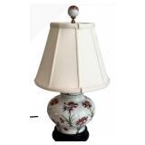 O - Porcelain Floral Table Lamp with Hand-Painted Motif - 19 in Tall