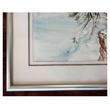 FR - Blaine Watercolor Waterfall Scene - Abstract Landscape, Framed