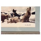LR - Wolves with Puppies in Snow - Framed Art Print by Dan