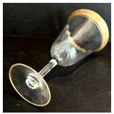 DR - Tiffin Franciscan Water Goblets - 10 Glasses, 1950s, Minton Pattern, Gold Rim