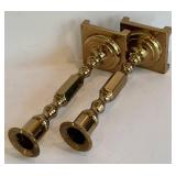 DR - Brass Candle Holders - Set of 4, Two 8 in Tall & Two 7.75 in Tall