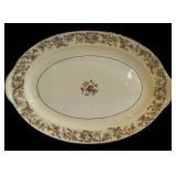 DR - Vintage Taylor Smith & Taylor China Floral Serving Set - 2 Platters, Sugar, Creamer, Gravy Boat, Casserole