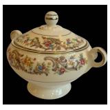DR - Vintage Taylor Smith & Taylor China Floral Serving Set - 2 Platters, Sugar, Creamer, Gravy Boat, Casserole