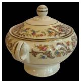 DR - Vintage Taylor Smith & Taylor China Floral Serving Set - 2 Platters, Sugar, Creamer, Gravy Boat, Casserole