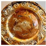 FR - Carol Glover Decorative Plate - 15 in Diameter - Gold Gilt Border