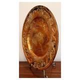 FR - Carol Glover Decorative Plate - 15 in Diameter - Gold Gilt Border