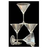 DR - Four Clear Martini Glasses - 6.75 Inches Tall