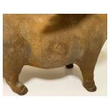 O - Vintage Cast Iron Flying Piggy Bank - Winged Pig