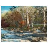 O - Wallace Nutting Hand-Colored Photograph - River Scene, Framed