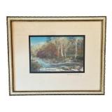 O - Wallace Nutting Hand-Colored Photograph - River Scene, Framed