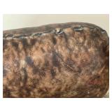 O - Vintage Leather Pig Sculpture - Vintage, Made in Spain