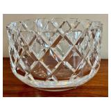 Orrefors Crystal Bowl - 8 in diameter, 5.25 in high, Diamond-Cut Pattern