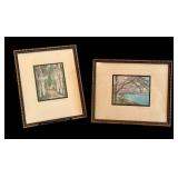 Wallace Nutting Hand-Colored Platinotype Photo Pair