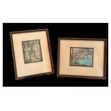 Wallace Nutting Hand-Colored Platinotype Photo Pair